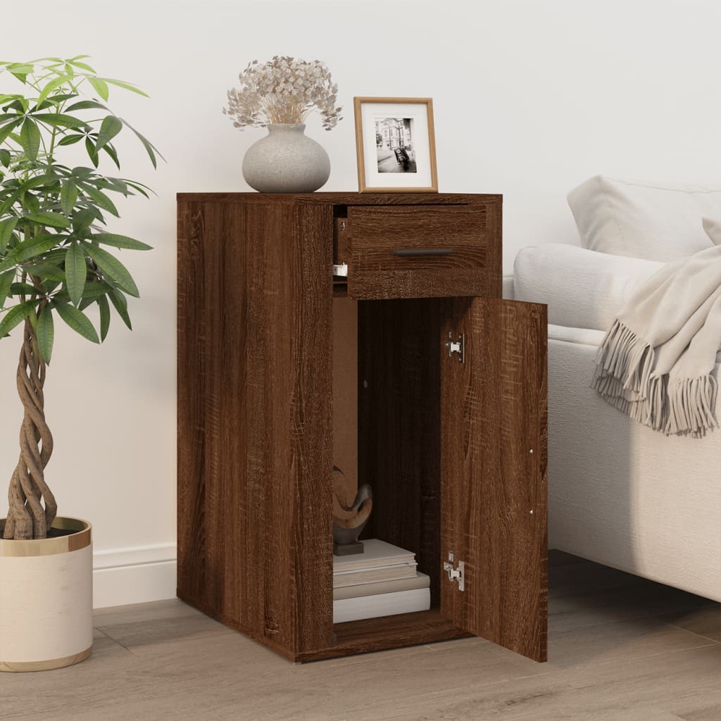 Büroschrank Braun Eichen-Optik 40x49x75 cm Holzwerkstoff