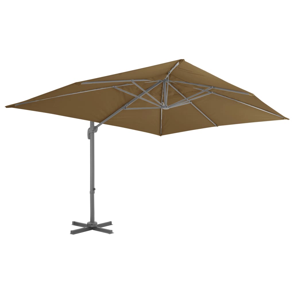 Ampelschirm mit Aluminiummast 400 x 300 cm Taupe