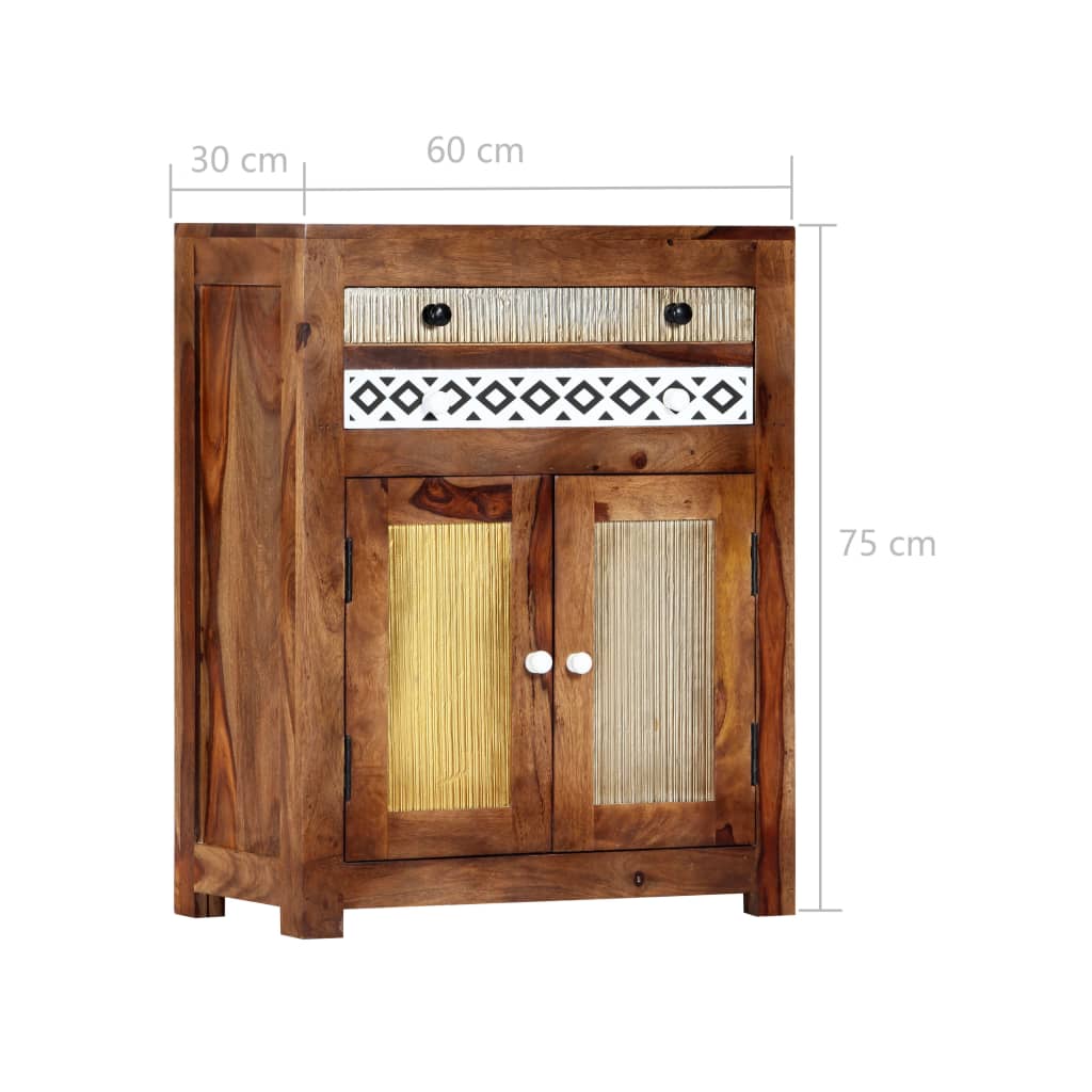 Beistellschrank 60x30x75 cm Massivholz Akazie