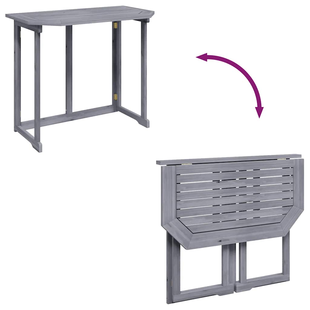 Balkontisch Klappbar 90x50x74 cm Massivholz Akazie