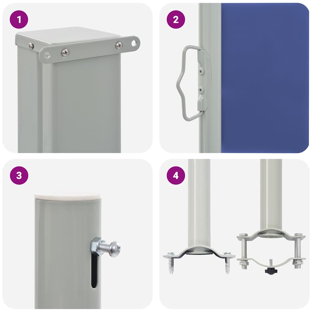 Ausziehbare Seitenmarkise 100x300 cm Blau