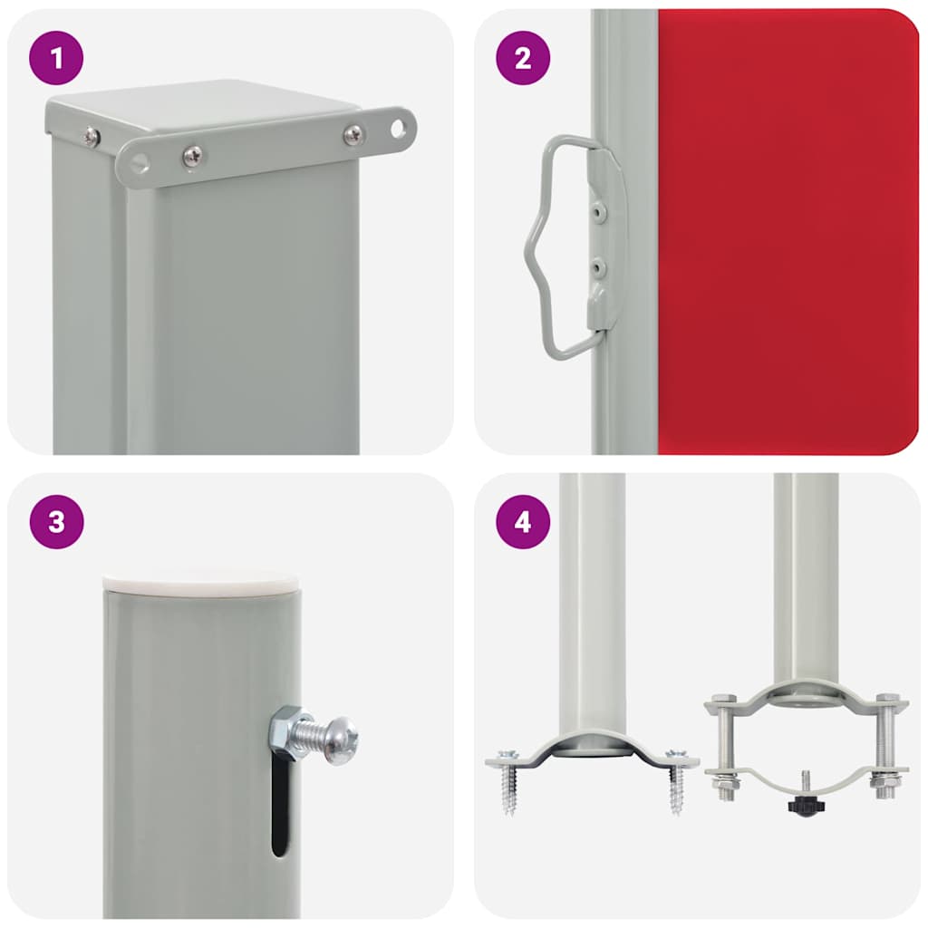 Ausziehbare Seitenmarkise 100x300 cm Rot