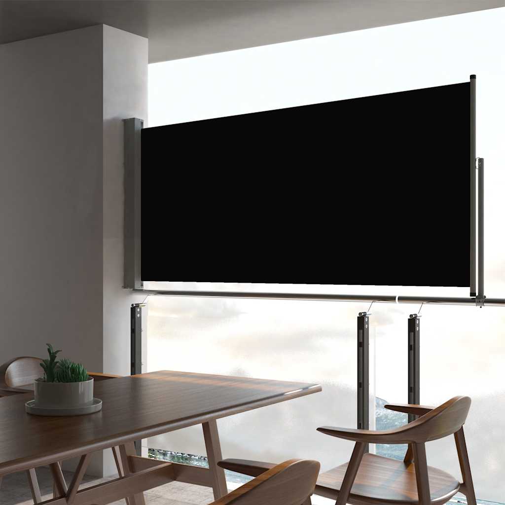 Ausziehbare Seitenmarkise 60×300 cm Schwarz