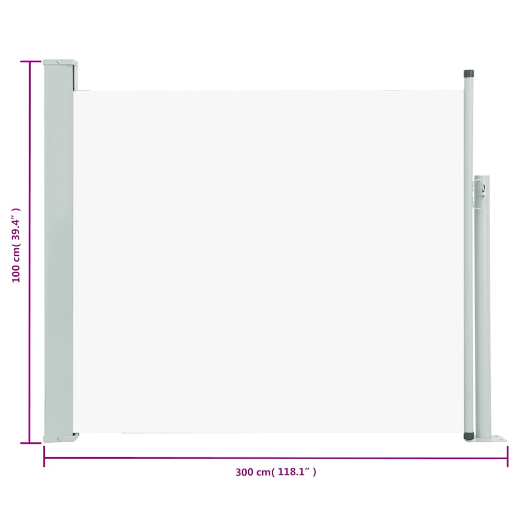 Ausziehbare Seitenmarkise 100x300 cm Creme