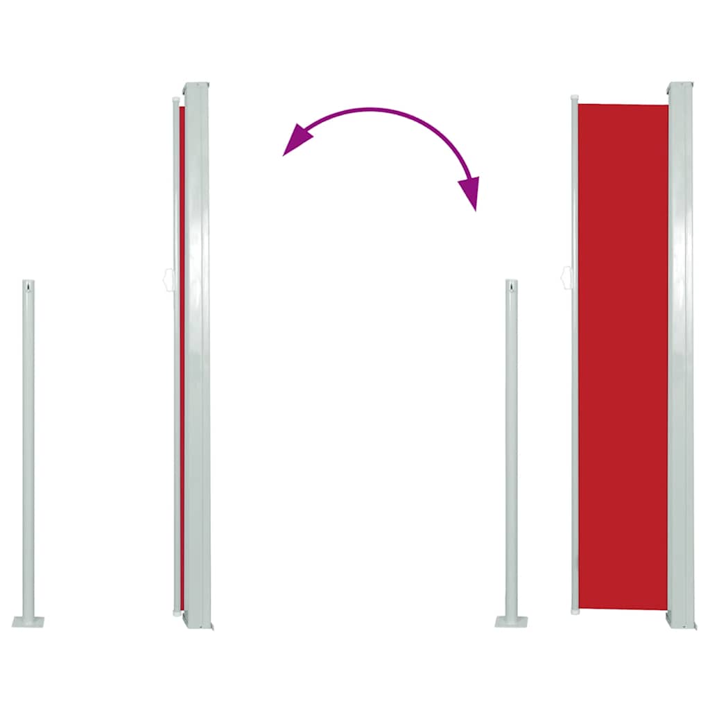 Ausziehbare Seitenmarkise 100×500 cm Rot