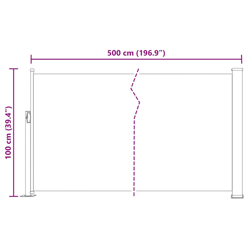 Ausziehbare Seitenmarkise 100×500 cm Braun