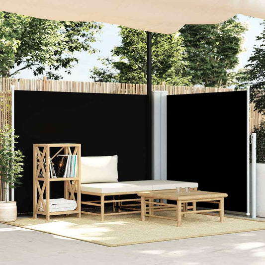 Ausziehbare Seitenmarkise Schwarz 140 x 600 cm