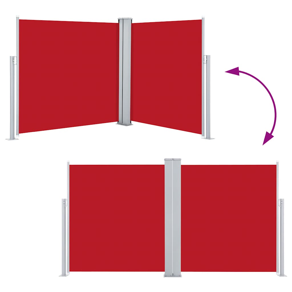 Ausziehbare Seitenmarkise 170 x 600 cm Rot