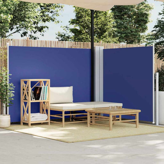 Ausziehbare Seitenmarkise Blau 140 x 1000 cm